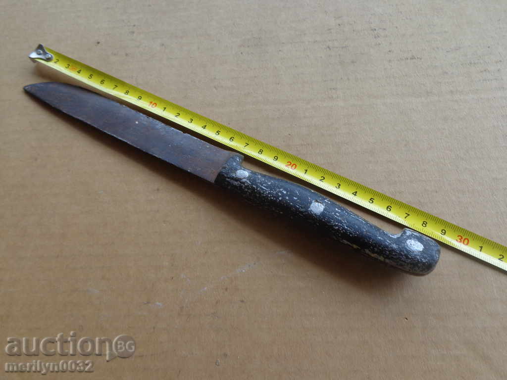 Old manual forged knife, blade with engraved dagger - 7 Old manual forged knife, blade with engraved dagger - 7