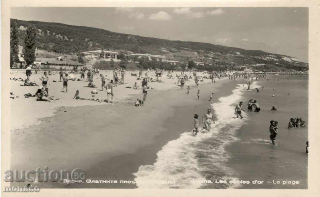 Old postcard - Golden sands - general view