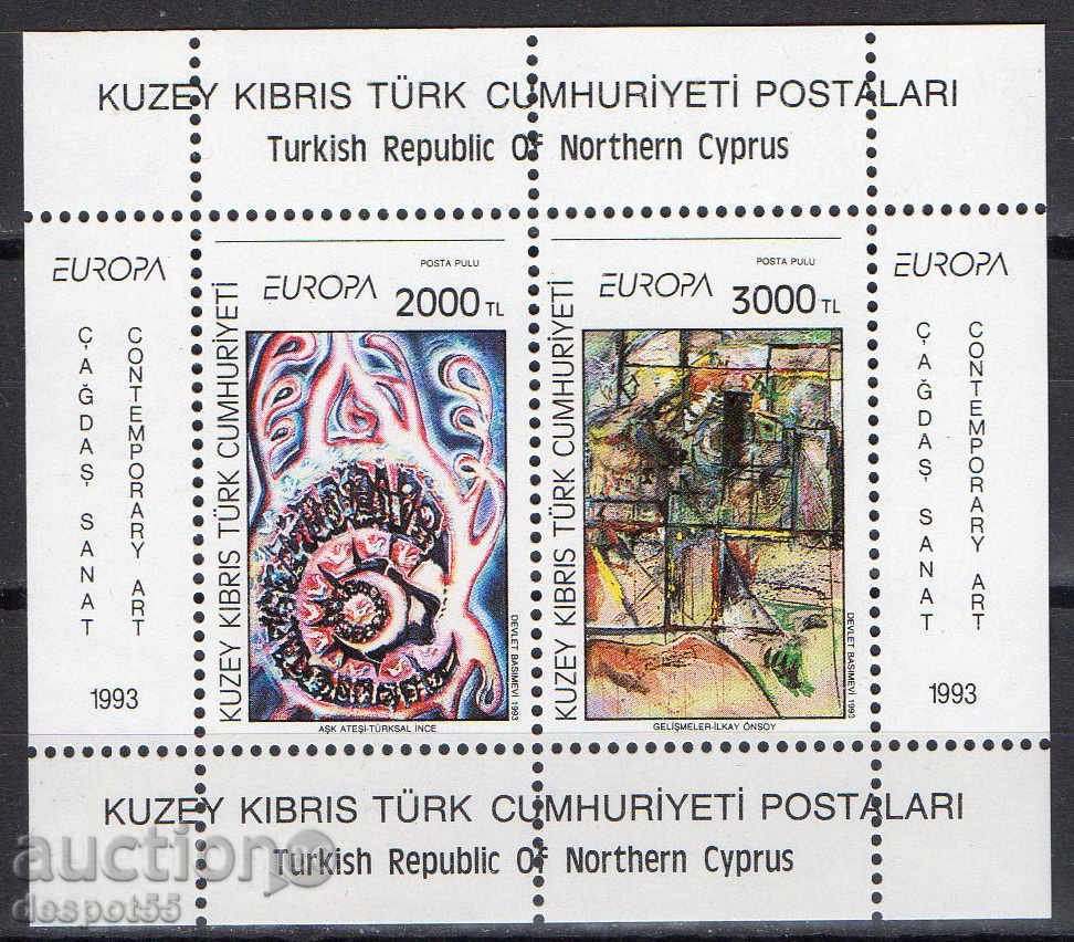 1993.Турски Кипър. Европа. Съвременно изкуство. Блок.