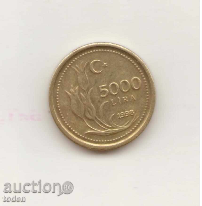+ Τουρκίας-5000 Lira-1998-KM # 1029+