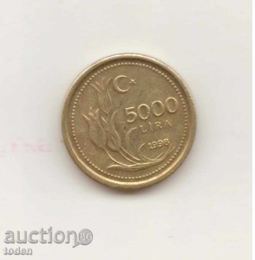 + Τουρκίας-5000 Lira-1998-KM # 1029+ + Τουρκίας-5000 Lira-1998-KM # 1029+