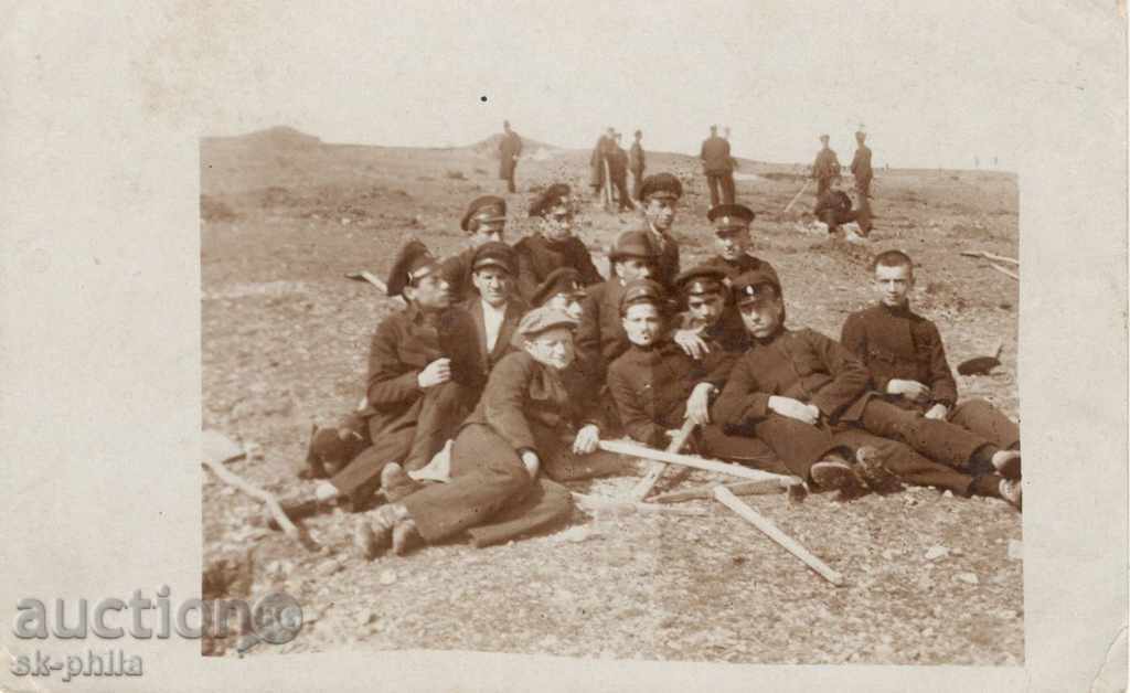 Old postcard-picture - Yambol, students of labor