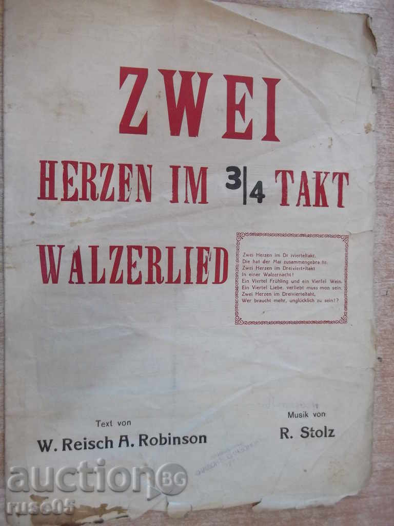 Note "ZWEI HERZEN IM 3/4 Takt WALZERLIED - R.Stolz" - 4 p.