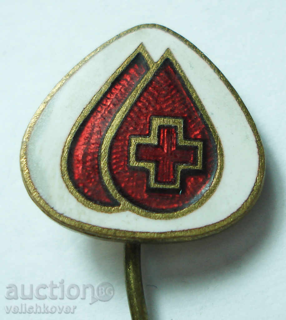 11711 България знак БЧК Червен кръст Кръводарител емайл