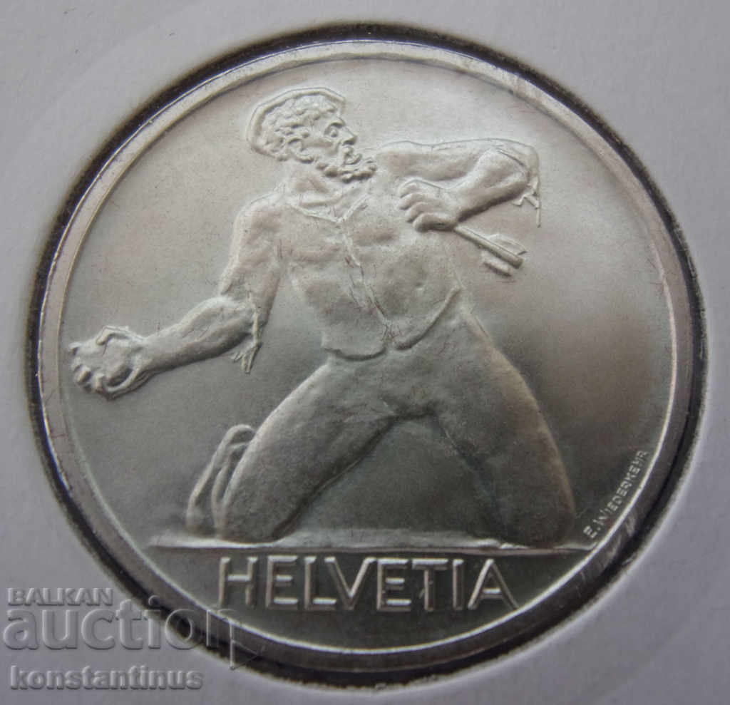 Ελβετία 5 Franks 1944 Πολύ σπάνια UNC