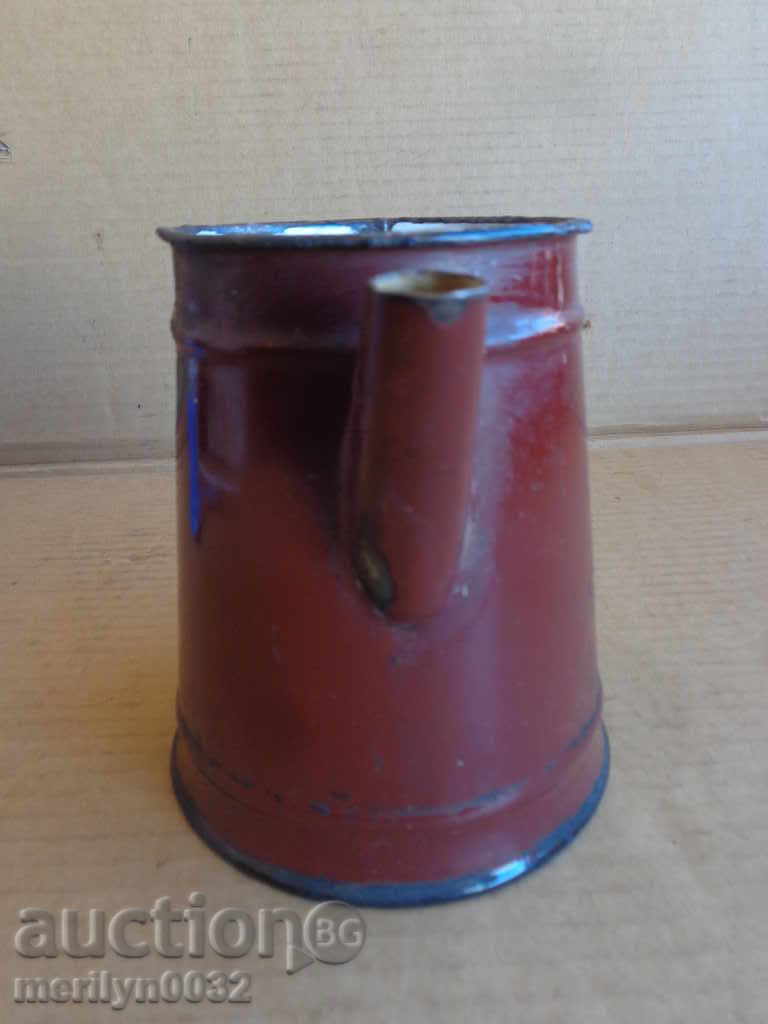 Enamelled teapot kettle, pot with enamel jug - 7 Enamelled teapot kettle, pot with enamel jug - 7