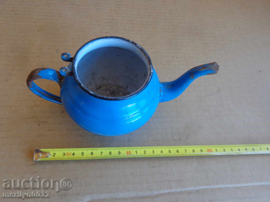 Delivery of Enamelled teapot kettle, pot with enamel jug Delivery of Enamelled teapot kettle, pot with enamel jug