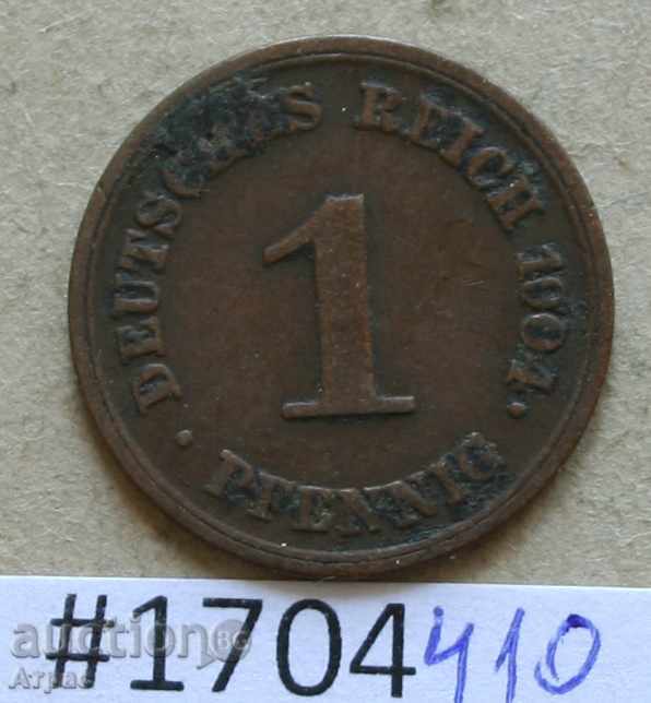 1 pfennig 1904 E -Germania