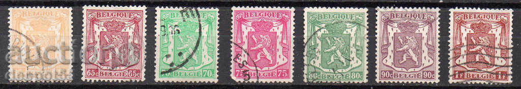 1945-49. Белгия. Герб с хералдически лъв. Нови номинали.