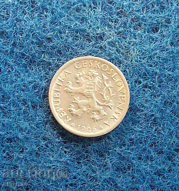 Auction 1 krona Czechoslovakia 1946 uncirculated Auction 1 krona Czechoslovakia 1946 uncirculated