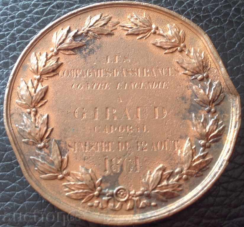 Bronze medal Napoleon 3 France 1861 with price 28.00 BGN | € 14.32 Bronze medal Napoleon 3 France 1861 with price 28.00 BGN | € 14.32