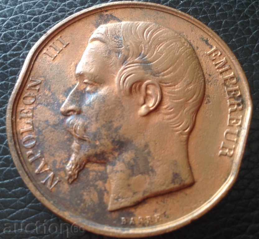 Bronze medal Napoleon 3 France 1861