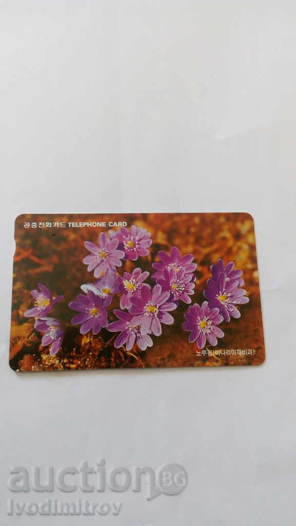Coreeană Telecom Calling Card flori în floare 2000 a câștigat