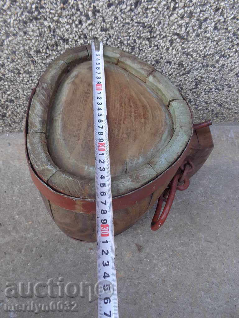 Old bucket, flask, barrel, crank, wooden - 6 Old bucket, flask, barrel, crank, wooden - 6