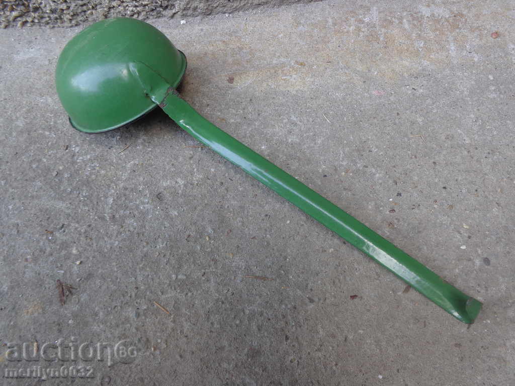 Old enameled ladle, spoon with enamel, wounded sod, Bulgaria - 7 Old enameled ladle, spoon with enamel, wounded sod, Bulgaria - 7