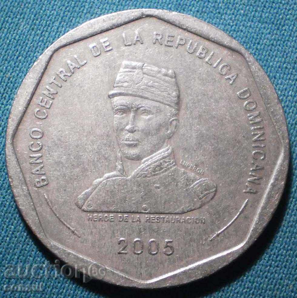 Republica Dominicană 25 Peso 2005 Monedă rară