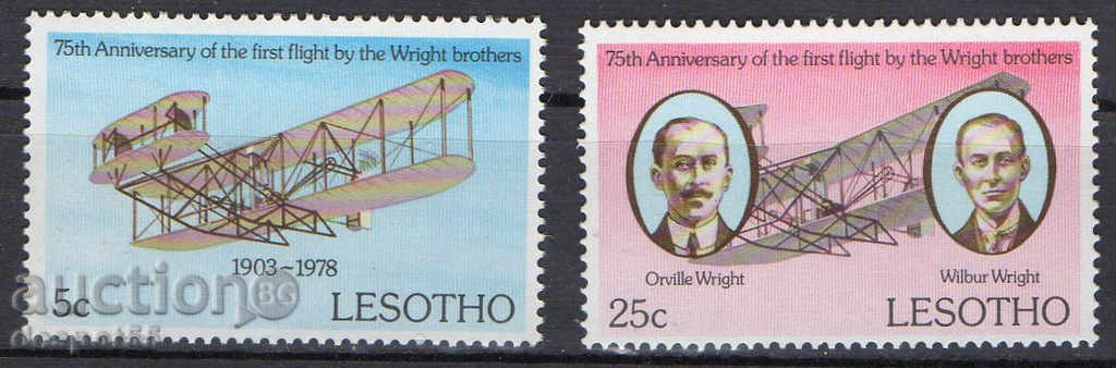 1978. Lesotho. 75 years of the Wright brothers' flight.