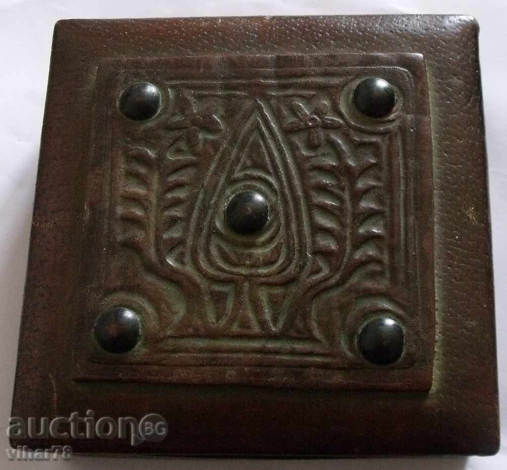 Old wooden box with leather with price 49.99 BGN | € 25.56