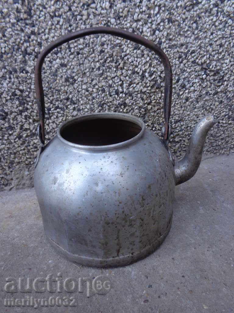 Old aluminum teapot, coffee pot, second world jug Old aluminum teapot, coffee pot, second world jug