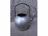 Old aluminum teapot, coffee pot, second world jug