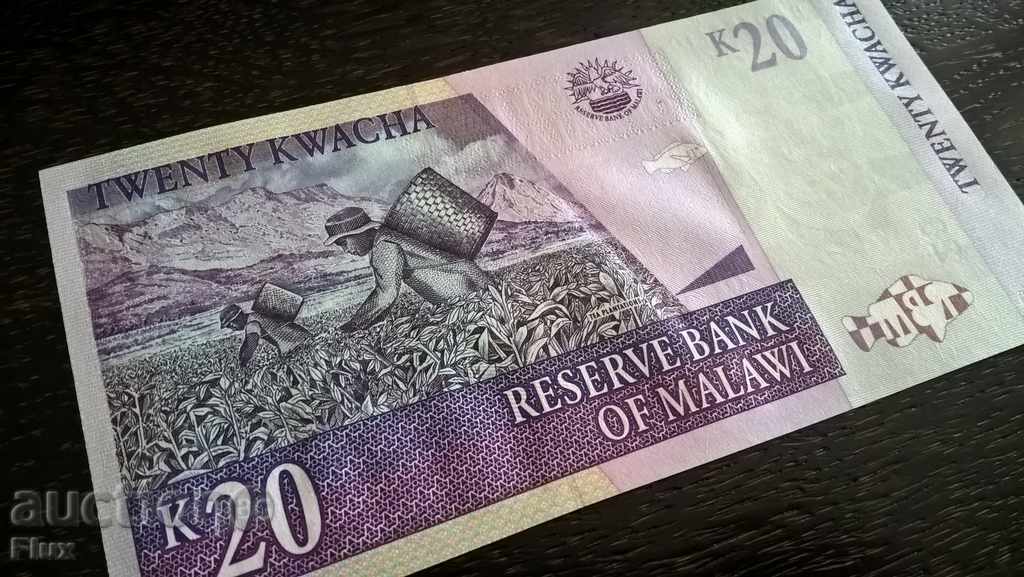 Banknote - Malawi - 20 kilos UNC | 2007 with price 3.00 BGN | € 1.53 Banknote - Malawi - 20 kilos UNC | 2007 with price 3.00 BGN | € 1.53