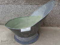 Cadă/lighean/vas vechi zincat, recipient de uz casnic