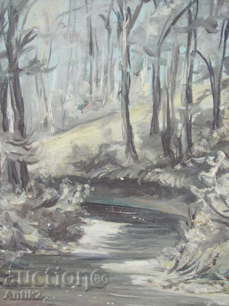 Auction  Old original painting, oil, signed