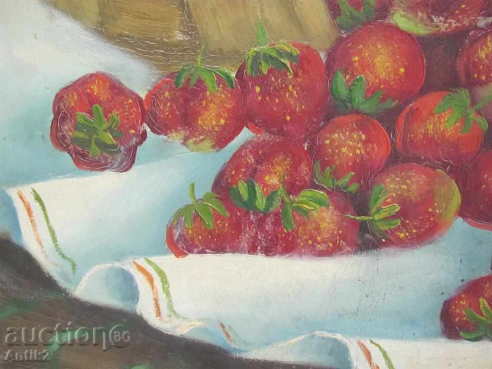 Auction Original very old painting oil, still life Auction Original very old painting oil, still life