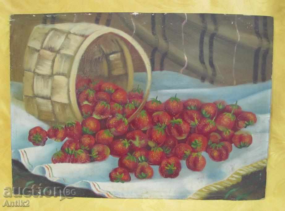 Original very old painting oil, still life - 7 Original very old painting oil, still life - 7
