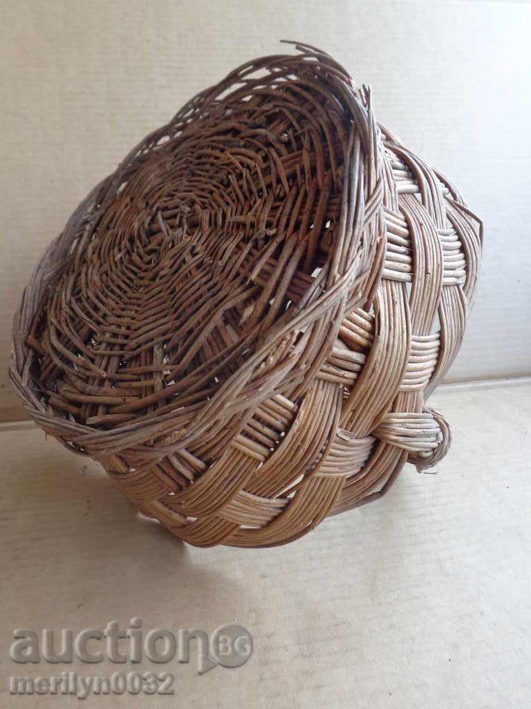 Vechi coș de răchită, coș de lemn, coș - 5