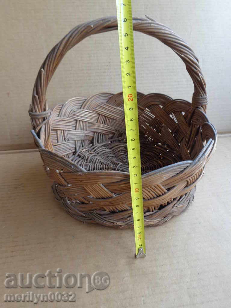 Vechi coș de răchită, coș de lemn, coș - 6