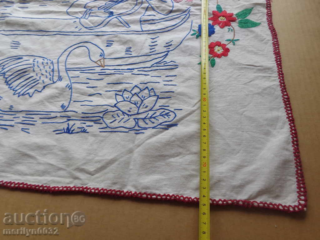 Old embroidered tablecloth mile Bulgarian embroidery carpet with price 83.00 BGN | € 42.44 Old embroidered tablecloth mile Bulgarian embroidery carpet with price 83.00 BGN | € 42.44