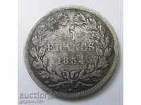 5 franci argint Franța 1834 Louis Philippe - monedă din argint