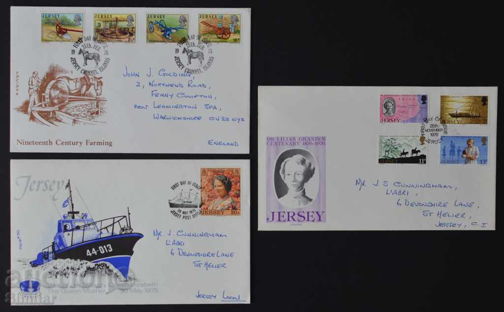6 pcs. First Jersey Envelopes Jersey 1977