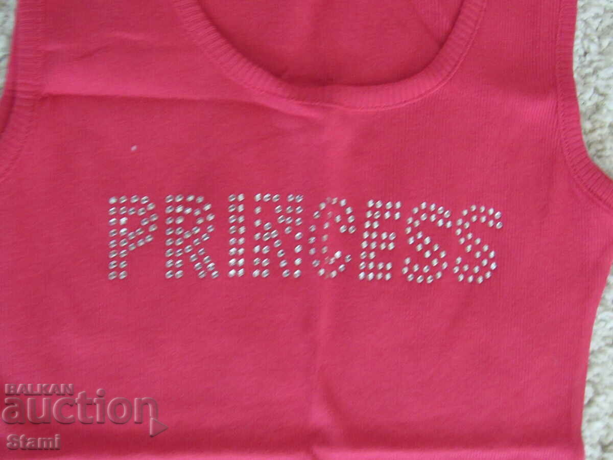 Children's Miss Fiori sleeveless tank top in raspberry color, new, size - 5 Children's Miss Fiori sleeveless tank top in raspberry color, new, size - 5