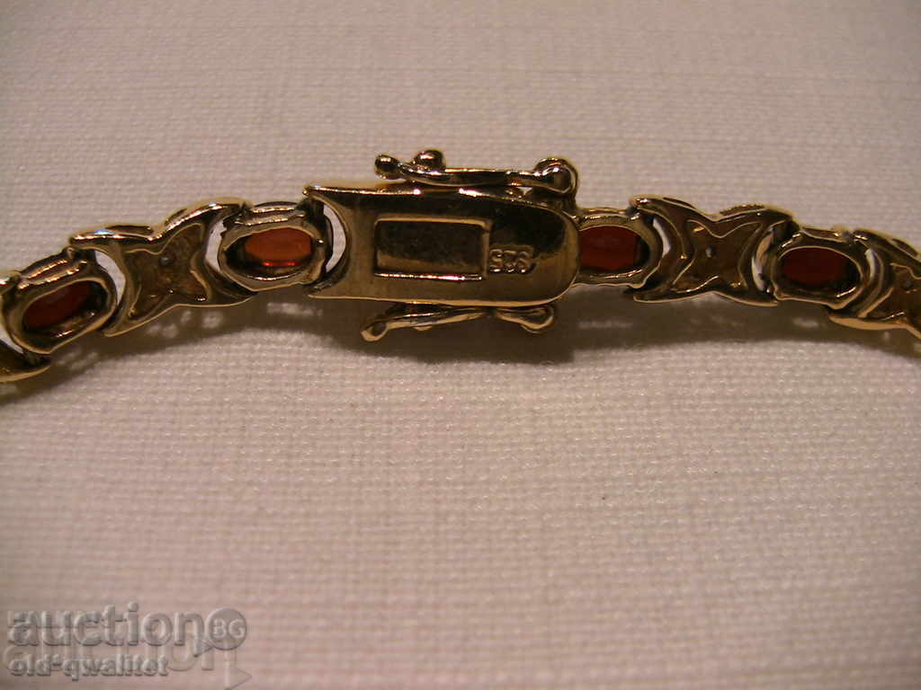 ATTRACTIVE silver BRACELET, est. Garnet, Diamond, gold plating with price 797.00 BGN | € 407.50 ATTRACTIVE silver BRACELET, est. Garnet, Diamond, gold plating with price 797.00 BGN | € 407.50