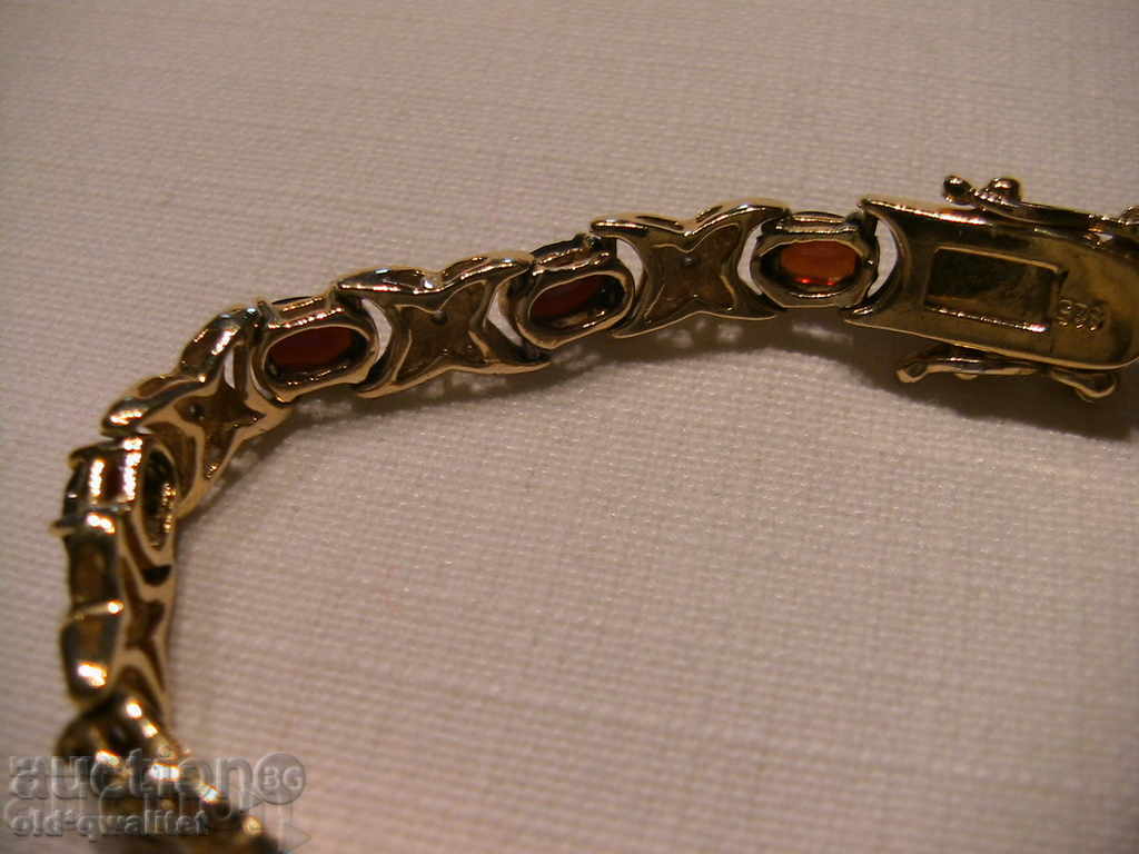 Delivery of ATTRACTIVE silver BRACELET, est. Garnet, Diamond, gold plating Delivery of ATTRACTIVE silver BRACELET, est. Garnet, Diamond, gold plating