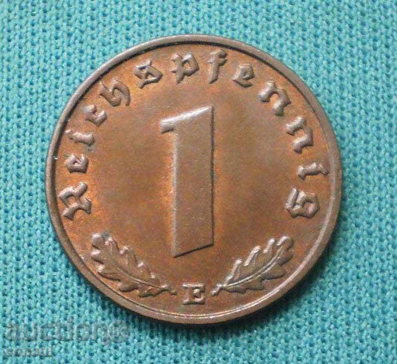 Germania III Reich 1 Pfennig 1938 E Monedă rară cu preț € 7.67 | 15.00 BGN