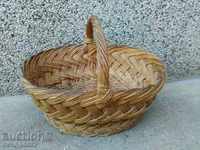 Old wicker basket, wooden basket, panner