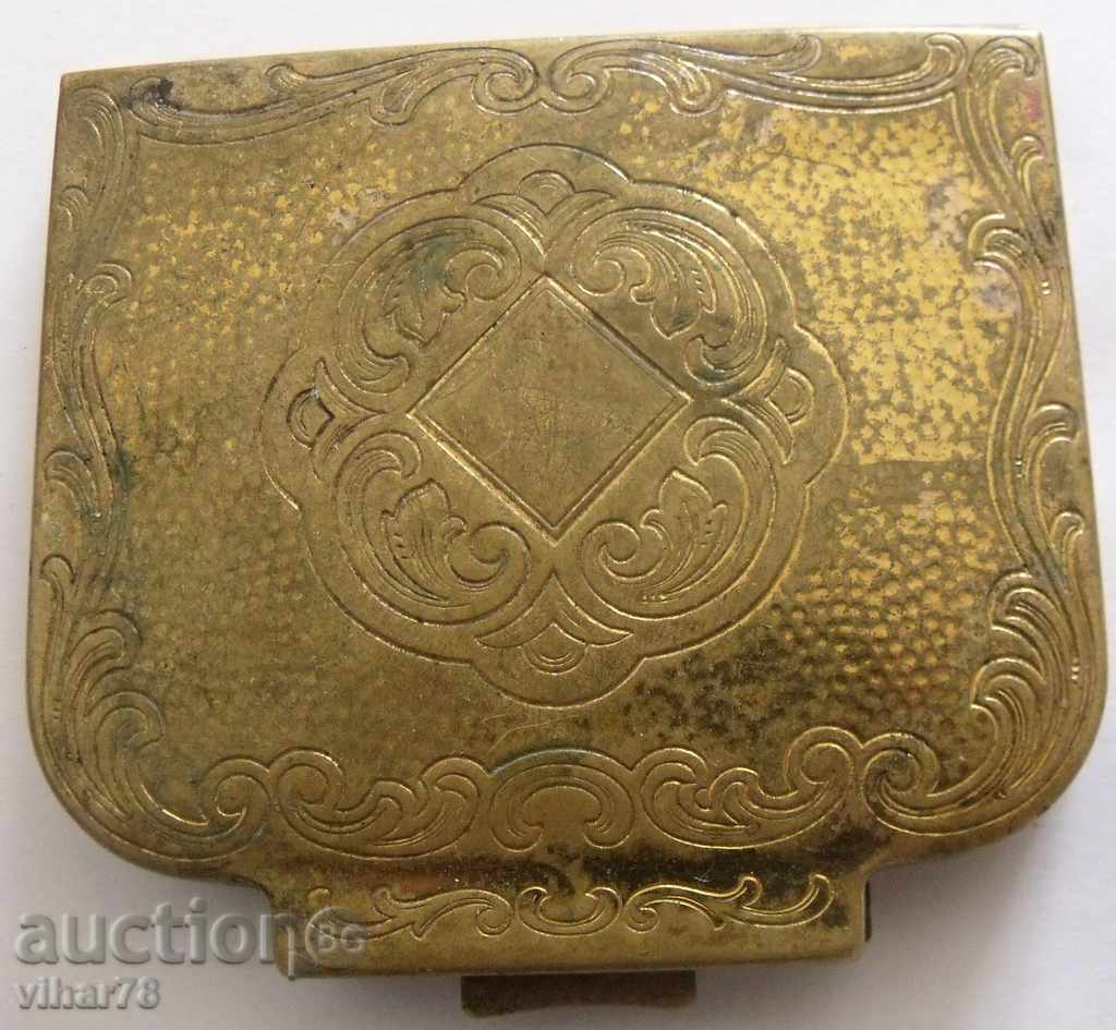 Auction An old dust box with a mirror Auction An old dust box with a mirror
