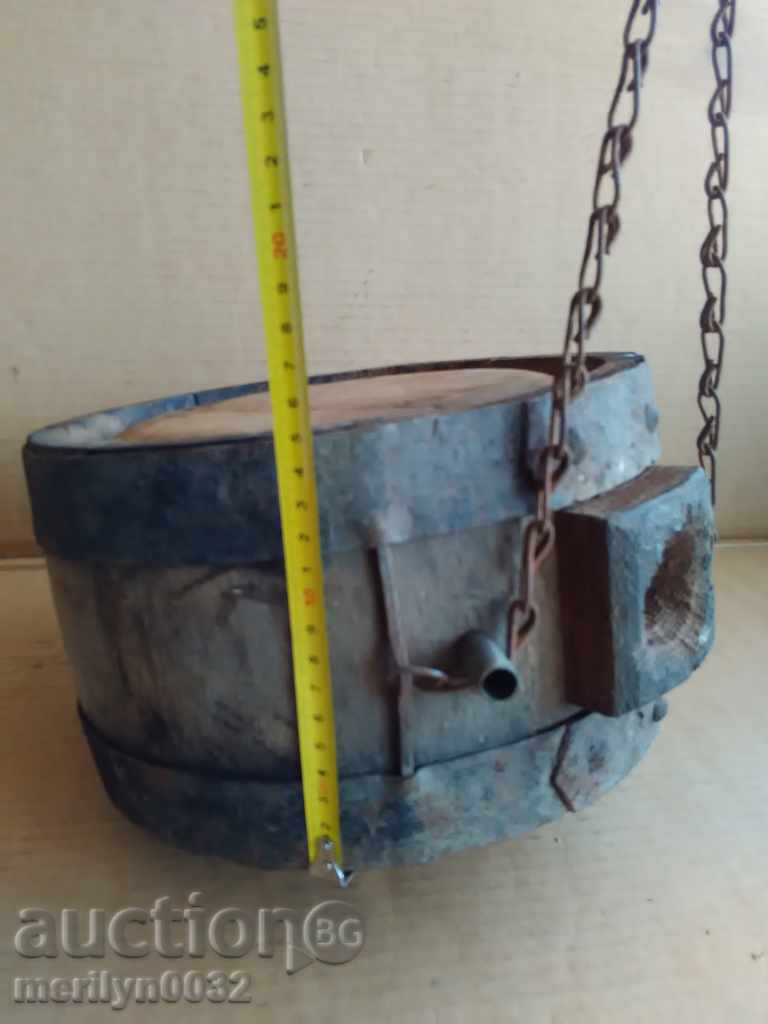 Old horse bucket, flask, barrel, crank, wooden - 5 Old horse bucket, flask, barrel, crank, wooden - 5