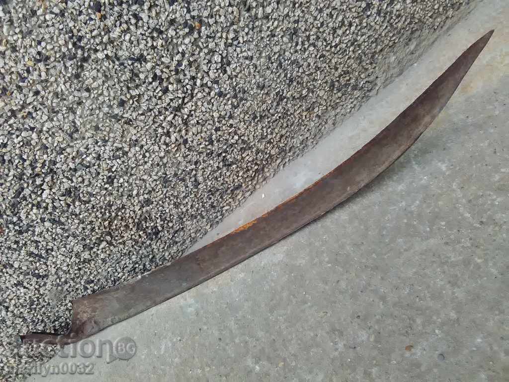 Old hand-forged mowing hair, wrought iron - 7