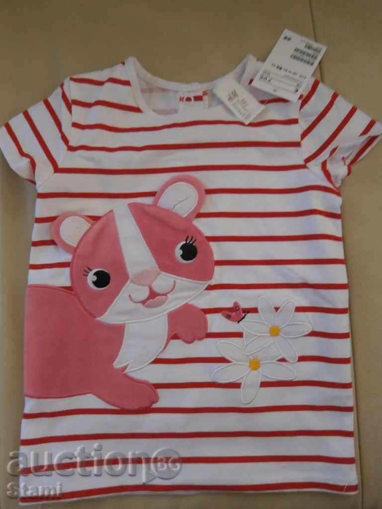 Effective Baby T-Shirt for H & M Girl, Size 86, New