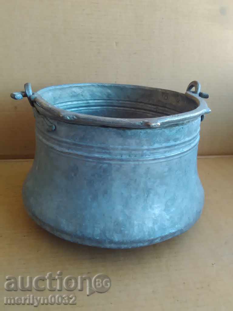 Tinned Burner Boiler Baker Copper Pot with a Dating Inscription with price 89.00 BGN | € 45.50 Tinned Burner Boiler Baker Copper Pot with a Dating Inscription with price 89.00 BGN | € 45.50