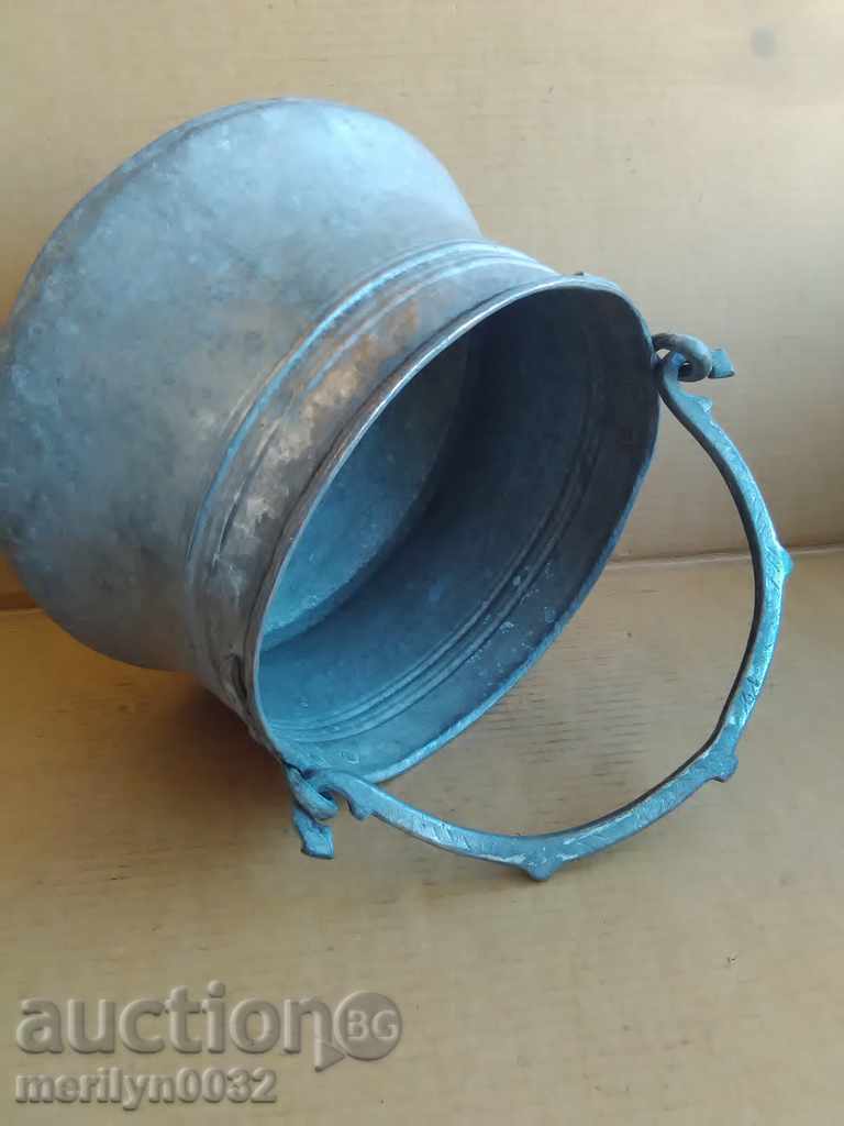 Auction Tinned Burner Boiler Baker Copper Pot with a Dating Inscription Auction Tinned Burner Boiler Baker Copper Pot with a Dating Inscription