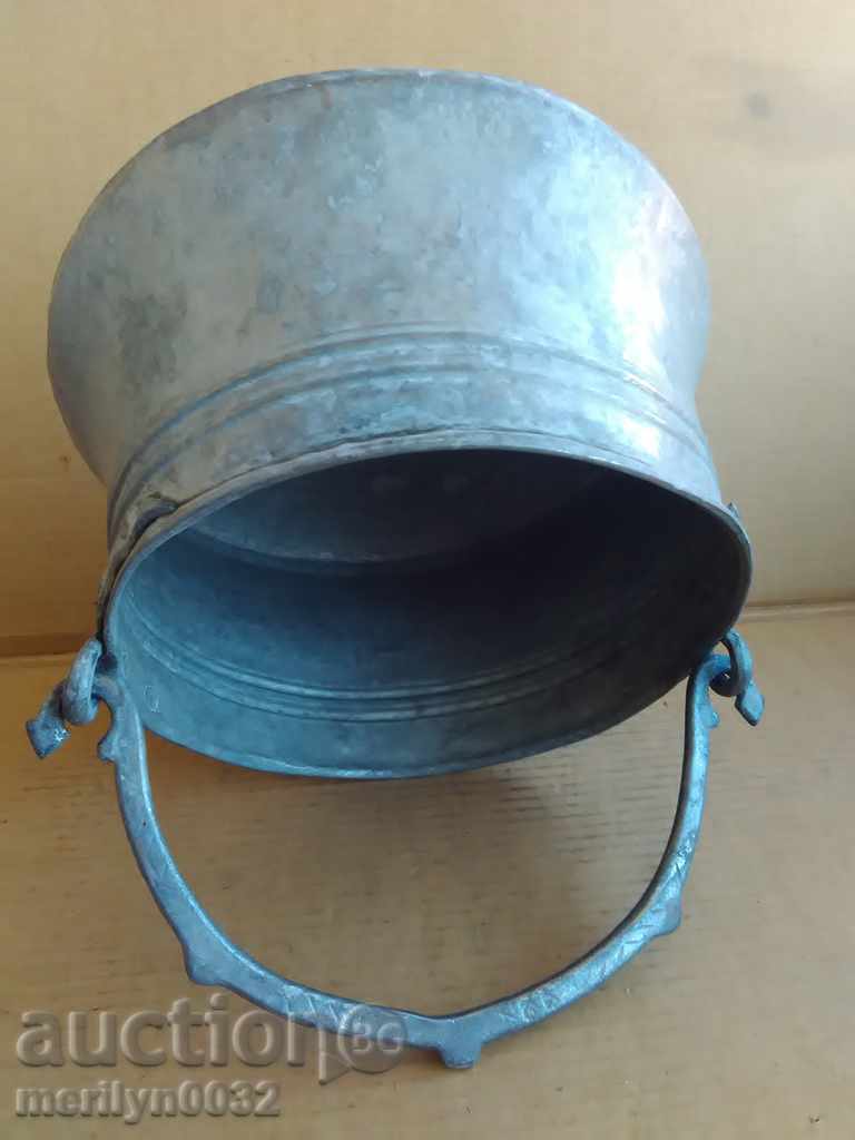 Tinned Burner Boiler Baker Copper Pot with a Dating Inscription - 7 Tinned Burner Boiler Baker Copper Pot with a Dating Inscription - 7