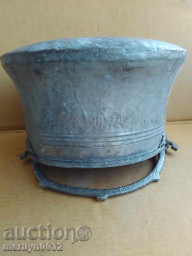 Auction Tinned Burner Boiler Baker Copper Pot with a Dating Inscription Auction Tinned Burner Boiler Baker Copper Pot with a Dating Inscription