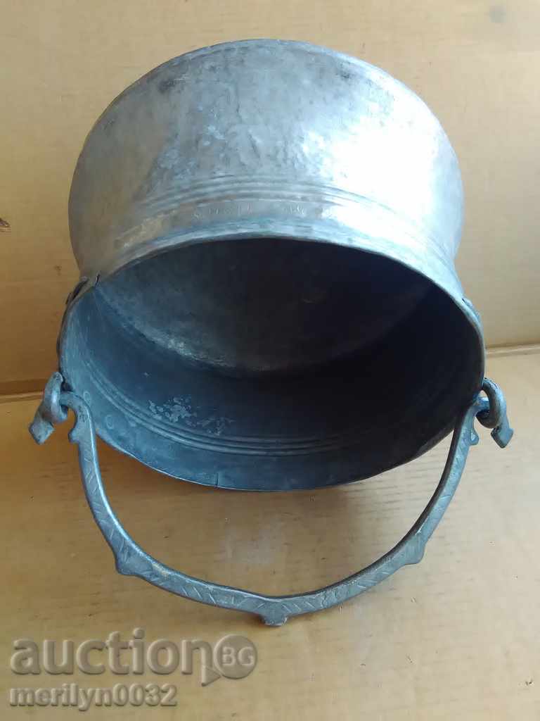 Tinned Burner Boiler Baker Copper Pot with a Dating Inscription - 6 Tinned Burner Boiler Baker Copper Pot with a Dating Inscription - 6