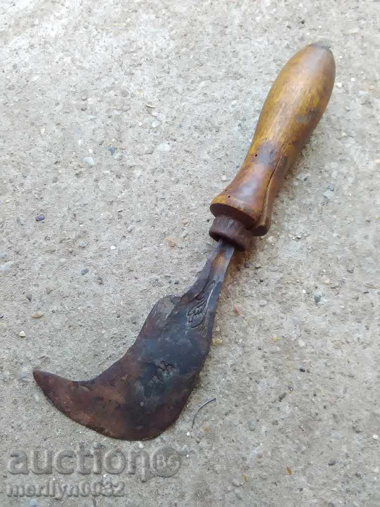Old hand forged hammer, wrought iron blade - 5