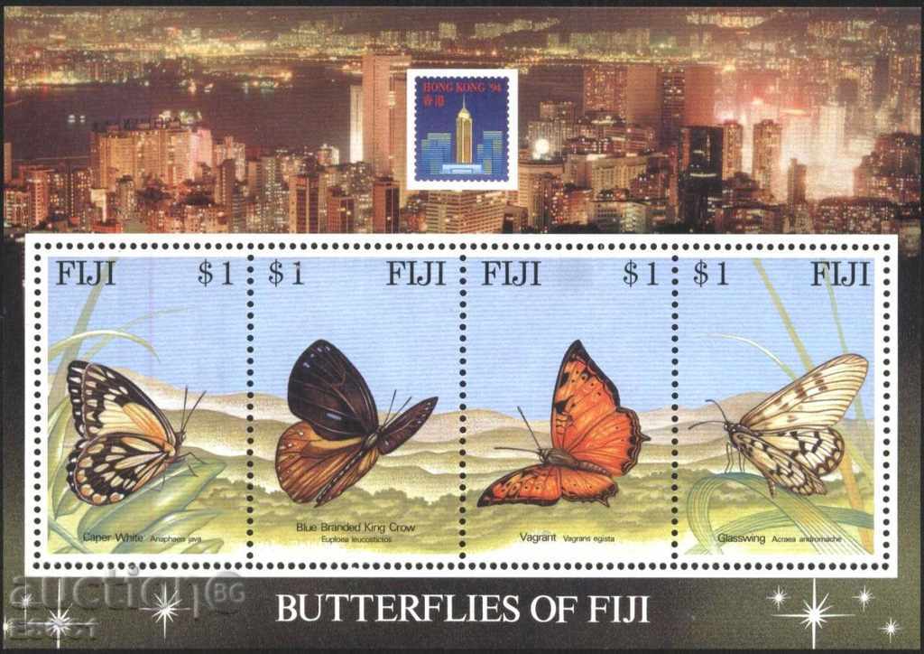 Чист блок Фауна Насекоми Пеперуди 1994 от Фиджи